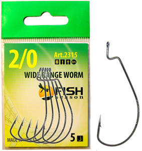 Крючок Fish Season Wide Range Worm №2/0 BN 5шт офсет. 2315-0042F купить в  Салехарде, цены в интернет-магазине Рыбак 96