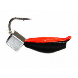 Мормышка вольфрамовая Рефлекс-М 3 Нимфа, Красное Брюшко + Куб Гематит Серебро 3*3мм 0,6гр 12 шт.