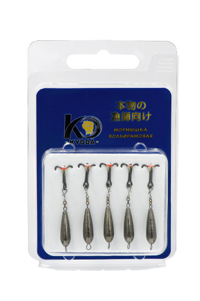 Мормышка Kyoda Черт с подвесным тройником, размер XL, вес 2.8 гр черный никель 5 шт