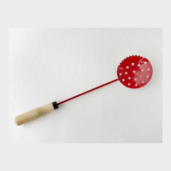 Черпак Три Кита для льда окрашеный ручка пласт. под ДЕРЕВО, красный